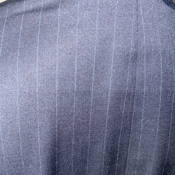 Henry Grethel wool blend dark blue pin stripe two button blazer Sz 54R suit coat - Picture 4 of 9